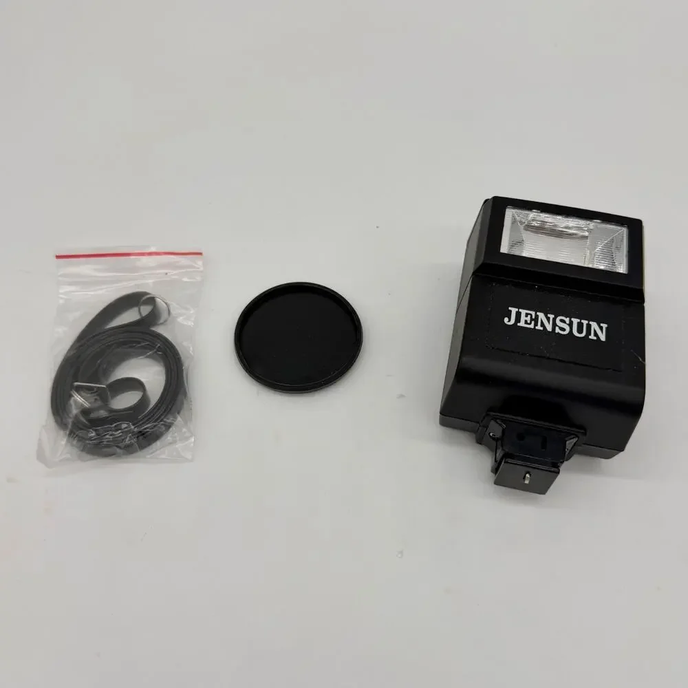 Jensun CF-1 35mm Camera W/ 1:6 f=50mm lens - Vintage + Extras Flash Strap Box